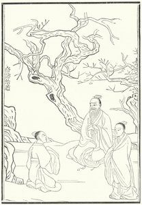 Mencius, gammel kinesisk konfuciansk filosof (gravering) af German School
