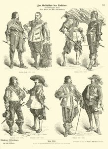 Mens costumes of the first half of the 17th Century  af German School