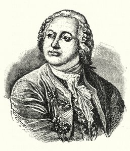 Mikhail Lomonosov, russisk forfatter og videnskabsmand (gravering) af German School