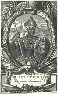Montezuma II, aztekisk kejser (gravering) af German School