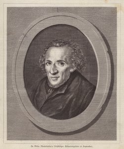 Moses Mendelssohn, tysk jødisk filosof (gravering) af German School