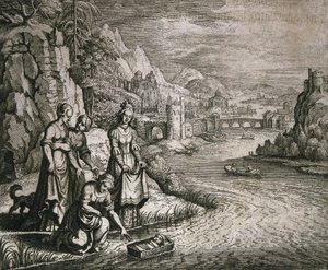 Moses reddede fra Nilen af German School
