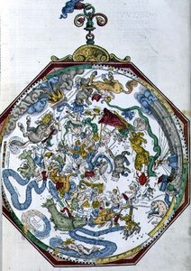 Ms 1517 Positionerne af stjernebillederne i den nordlige himmel, illustration fra 