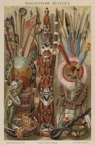 Native American kulturelle artefakter af German School