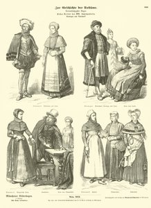 Norwegian and Danish costumes, early 17th Century  af German School