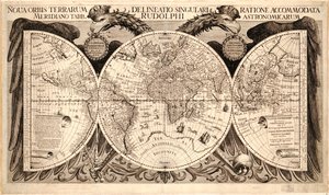 Den nye verden, fra "Rudolfins borde" af Johannes Kepler, 1627-30 af German School