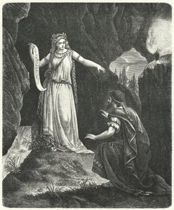 Numa Pompilius med nymfen Egeria (gravering) af German School