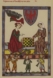 Otto IV, markgreve af Brandenburg og hans hustru, Hedwig af Holsten (farve litho) af German School