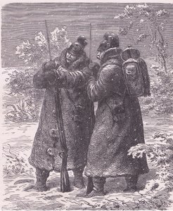 Forpost i sneen, Cassells historie om krigen mellem Frankrig og Tyskland udgivet af Cassell and Company Limited, ca. 1890 (litho) af German School