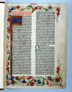 Side fra Gutenberg-bibelen, Mainz, ca. 1455 af German School