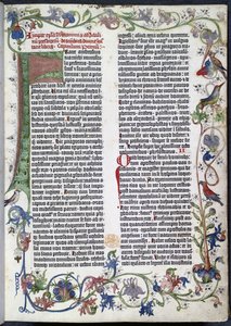 Side fra Gutenberg-bibelen, med Erfurt-belysning af German School