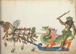 Festslæde i parade, ca. 1640 af German School