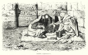 Palmelæser, Egypten (litho) af German School
