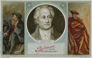 Palmin handelskort med et billede af Goethe af German School