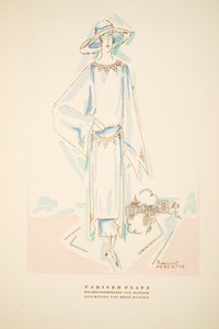 Pariser Platz, sommer outfit af Hammer, fra Styl, pub.1922 (pochoir print) af German School