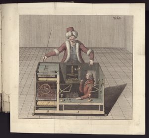 Tavle III, Om Herr von Kempelens skakspiller og hans replika, Leipzig og Dresden: Joh. Gottl. Broadhead, 1789 af German School