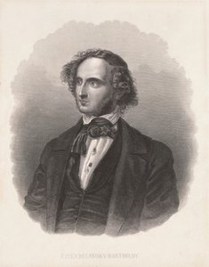 Portræt af Felix Mendelssohn (1809-47) af German School