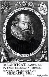 Portræt af Johann Valentine (f.1586) af Herrenberg og Wurtemberg, graveret af Iorg Rijmmel, 17. august 1628