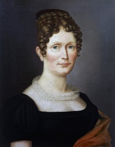 Portræt af Johanna Christiane Schumann (1767-1836), mor til den tyske komponist Robert Schumann (1810-1856), maleri fra det tidlige 19. århundrede af ukendt kunstner af German School