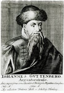 Portræt af Johannes Gutenberg af German School
