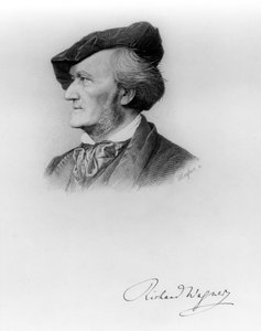 Portræt af Richard Wagner (1813-83) tysk komponist, indgraveret af Robert Reyher (1838-77)