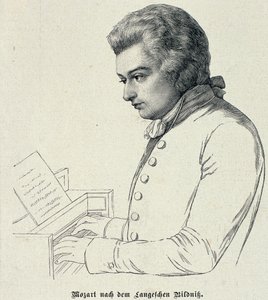 Portræt af Wolfgang Amadeus Mozart (1756-91) af German School