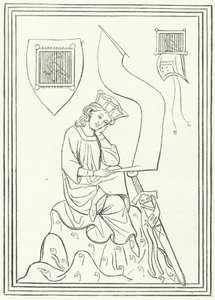 Portræt af den mellemhøjtyske lyriker Walther von der Vogelweide fra Codex Manesse (stik) af German School