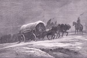 Preussisk feltpost i sneen, Cassells historie om krigen mellem Frankrig og Tyskland udgivet af Cassell and Company Limited, ca. 1890 (litho) af German School