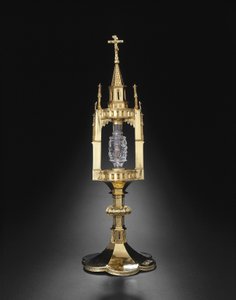 Relikvieskrin med Johannes Døberens tand, metalarbejde: 1375-1400 af German School