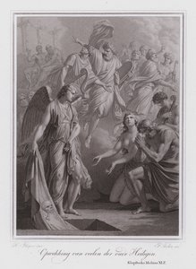 Opstandelse af de gamle helgener (gravering) af German School