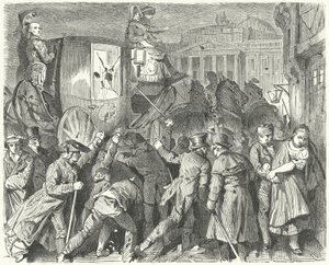 Brunswicks folks oprør mod hertug Charles II, 6. september 1830 af German School