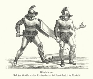 Romerske gladiatorer (gravering) af German School