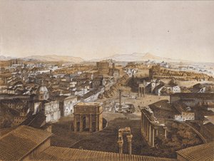 Rom fra Capitolium (farvelitografi) af German School