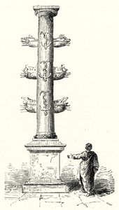 Rostral kolonne af Gaius Duilius, til minde om den romerske flådesejr over karthagerne ved slaget ved Mylae i 260 f.Kr. (gravering) af German School
