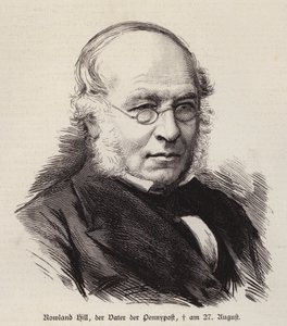 Rowland Hill, britisk reformator af postvæsenet og opfinder af frimærket (gravering) af German School