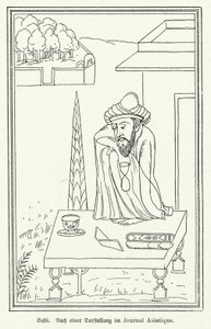 Saadi Shirazi, persisk digter (litho) af German School