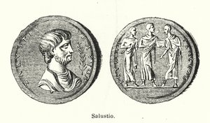 Sallust, romersk historiker og politiker (litho) af German School