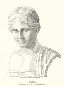 Sappho, oldgræsk digter (gravering) af German School