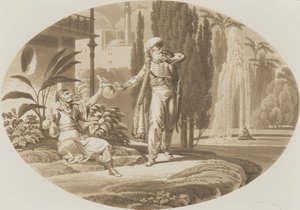 Scene fra Figaros bryllup af Wolfgang Amadeus Mozart af German School