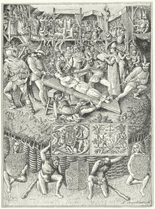 Scene from a medieval mystery playdani af German School