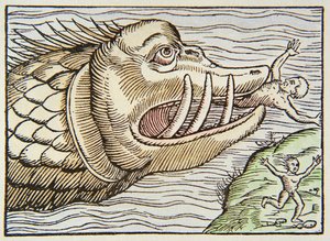 Havmonster forbrugende menneskeligt offer af German School