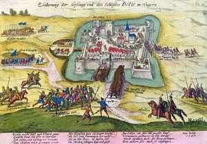 Belejring af slottet Tata i 1597 af German School