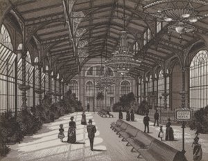 Hot Spring Colonnade, interiør (litho) af German School