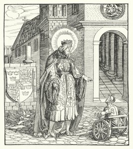 St Edward the Confessor, konge af England (gravering) af German School
