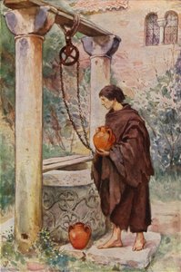 Frans, der arbejder som skulpteur i et kloster (farvelitografi) af German School