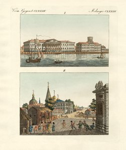 Mærkelige genstande fra Rusland (farvet gravering) af German School