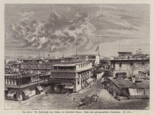 Gade, der fører til havnen i Callao, havnen i Lima, Peru (gravering) af German School