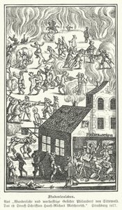 Studenterliv: scene fra Blicke Philanders von Sittewald, af Johann Michael Moscherosch (gravering) af German School