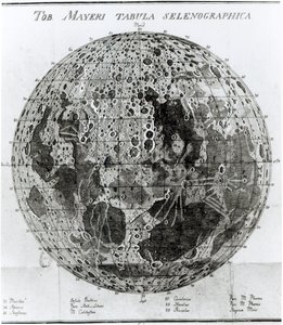 Månens overflade, illustration fra Selenotopographische Fragmente af Johann Hieronymus Schroeter, udgivet i 1791 af German School