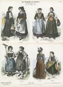 Swiss costumes, 19th Century  af German School